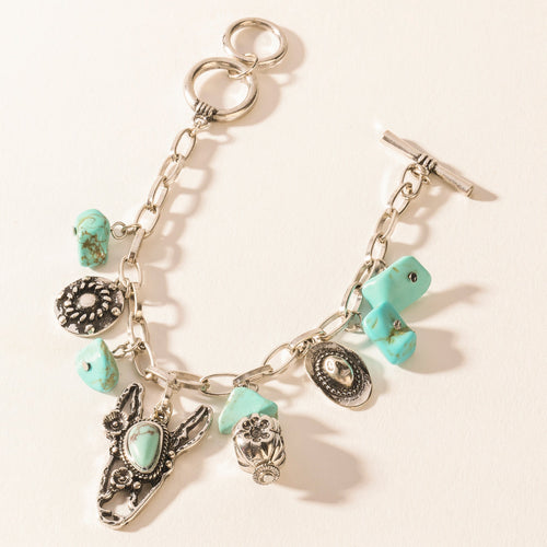 Saddle Breeze Turquoise Stone Bracelet in Sage Creek Blue