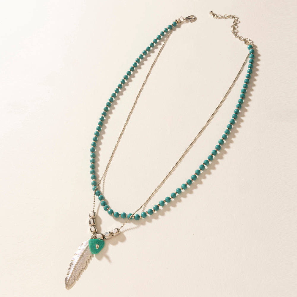 Feathered Sage Necklace in Range Blue