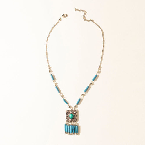 Blue Coyote Necklace in Turquoise Charm
