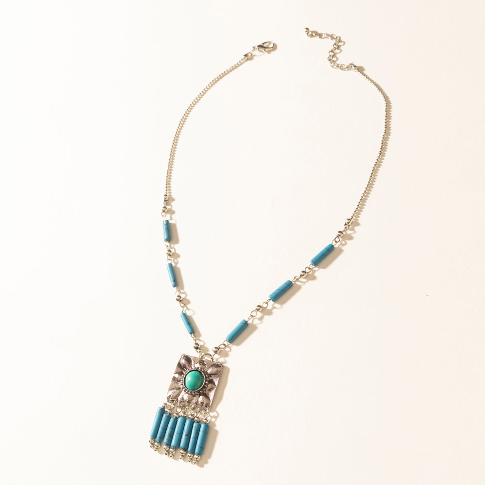 Blue Coyote Necklace in Turquoise Charm