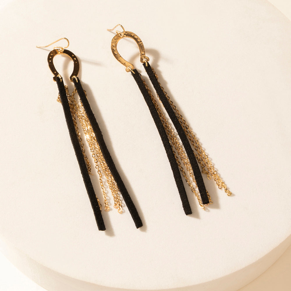 Moonshine Dangle Earrings in Brass Glow