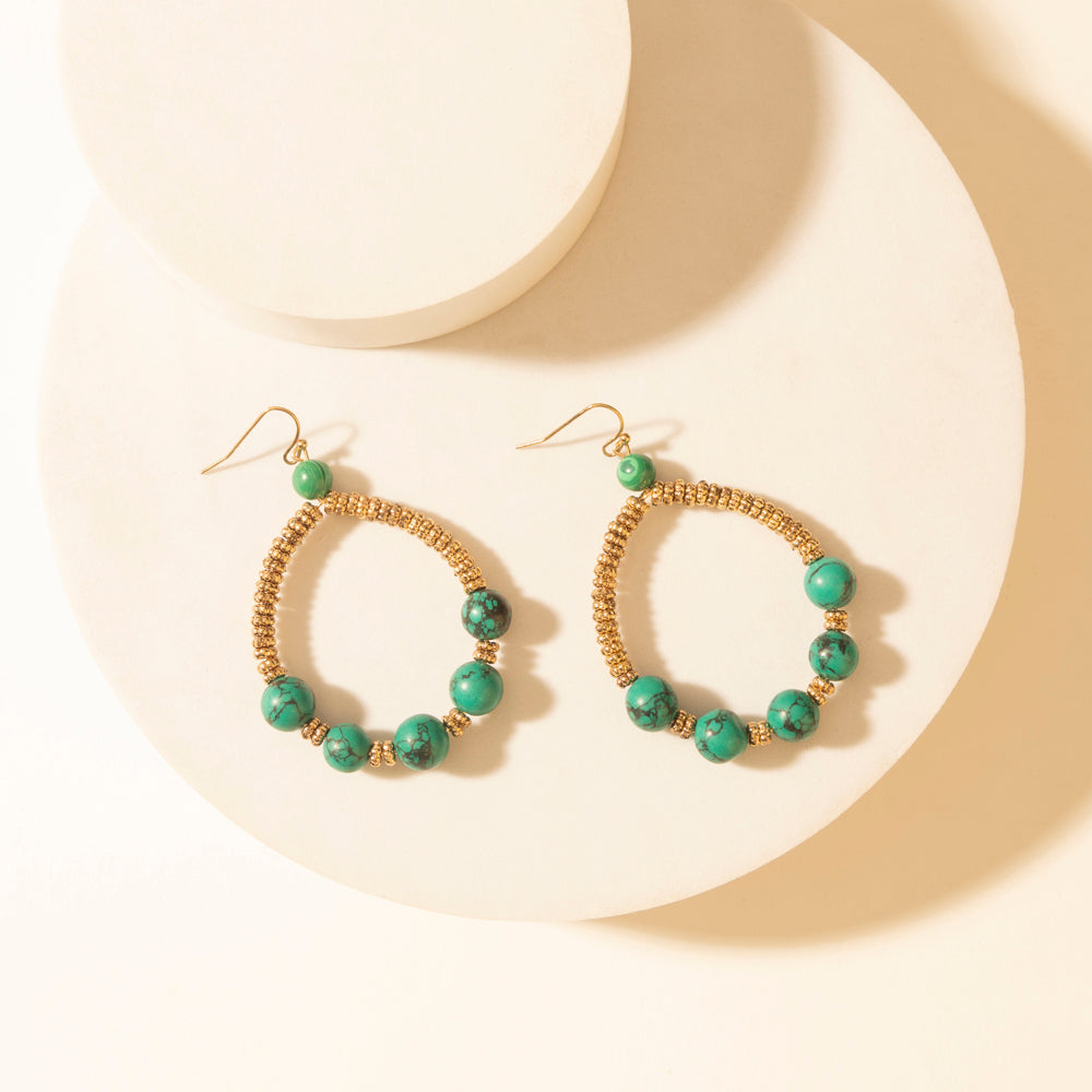 Lonesome Sky Hoop Earrings in Coral Dust