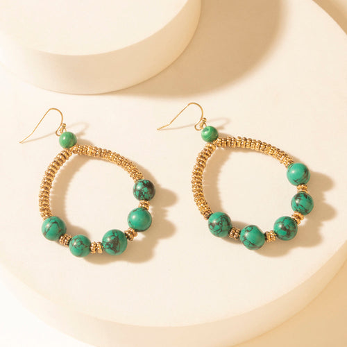 Lonesome Sky Hoop Earrings in Coral Dust