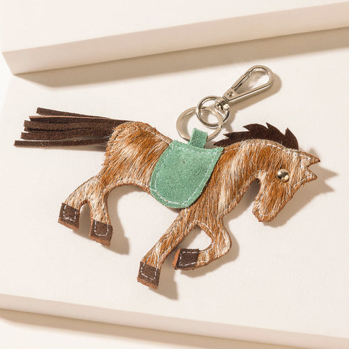 Saddle-Up Horse Keychain in Desert Ebony