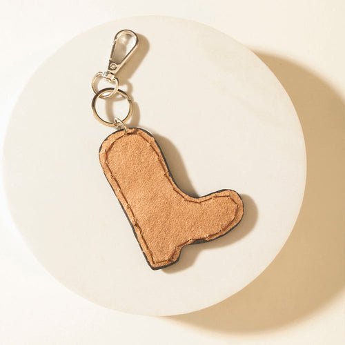 Legend Boot Charm Keychain in Carve Tan