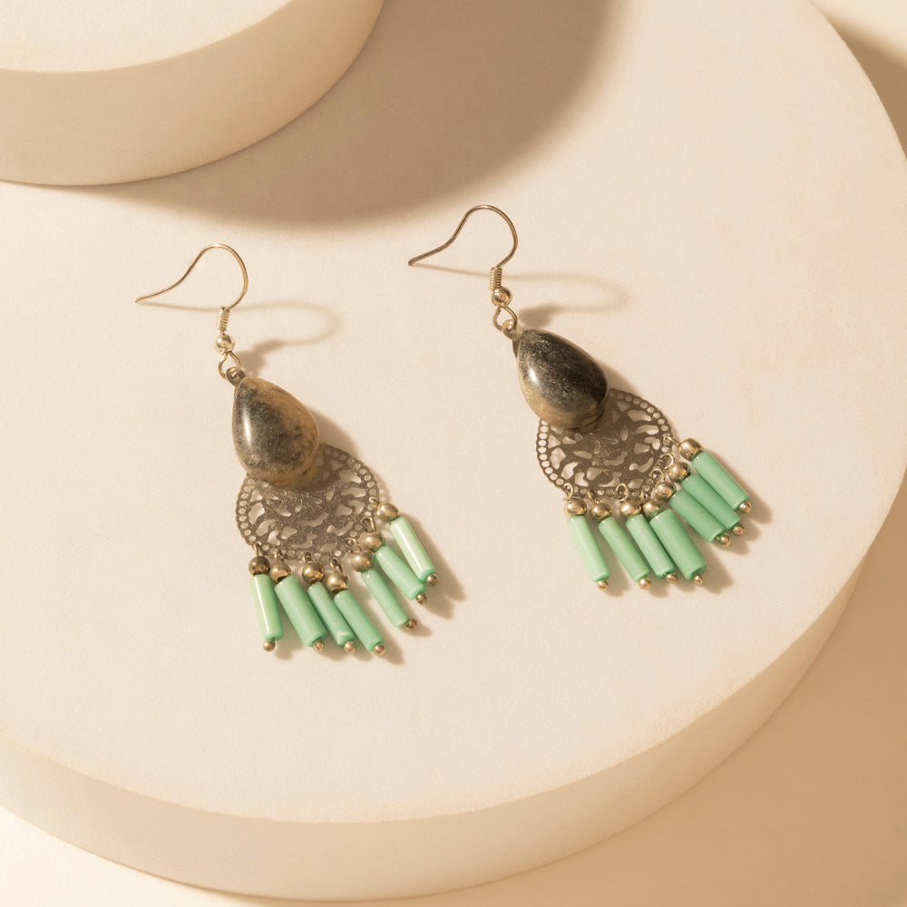 Cantina Turquoise Earrings in Night Silver