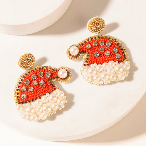 Merry Pearlshine Charm Earrings in Ivory Scarlet