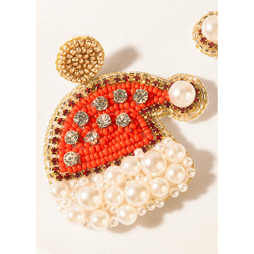 Merry Pearlshine Charm Earrings in Ivory Scarlet