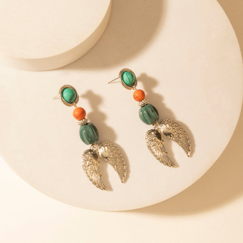 Guardian Wing Dangle Earrings in Sterling Silver