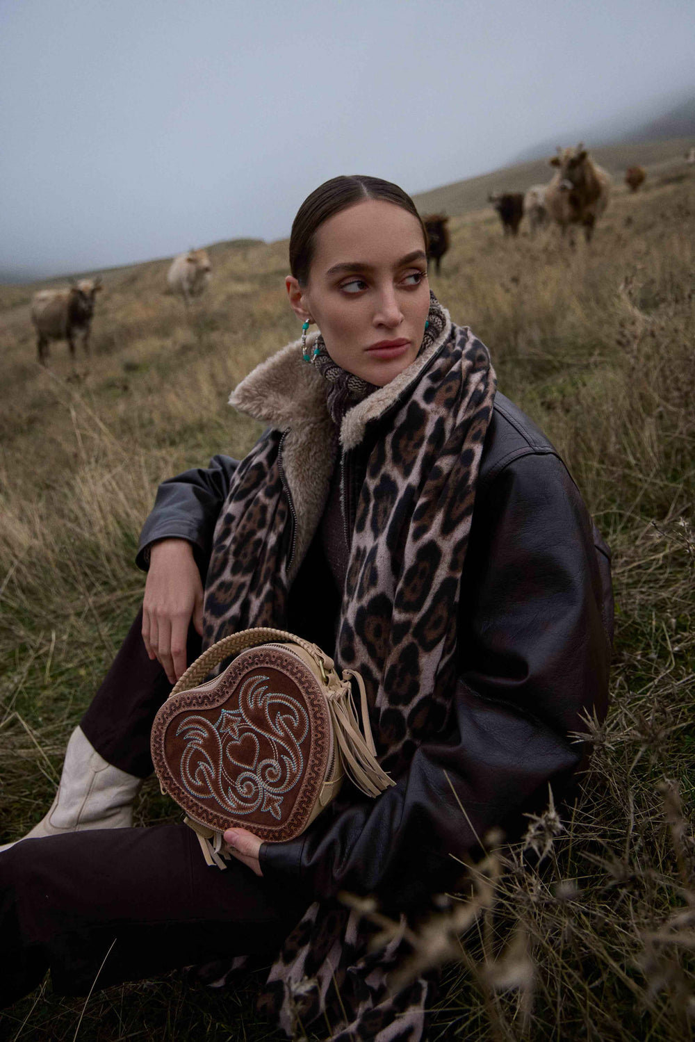 Myra Rodeo Romance Handtooled Leather Bag in Caramel Oak
