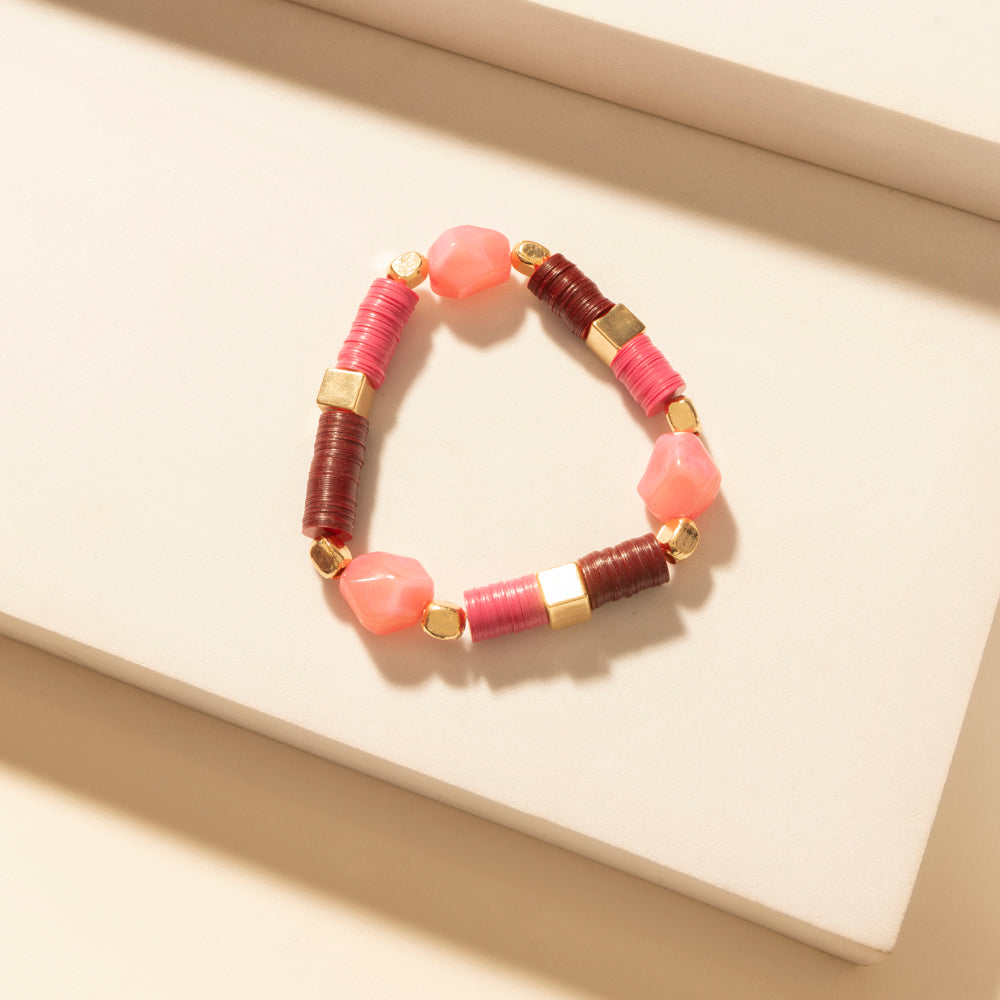 Wildflower Sunshine Stack Bracelet in Carnival Pink