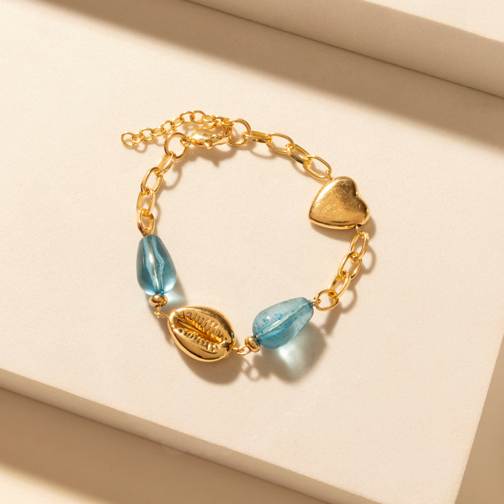 Gilded Lasso Stack Bracelet in Arena Blue
