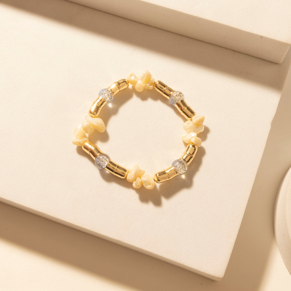 Gulf Shell Stack Bracelet in Dune Gold
