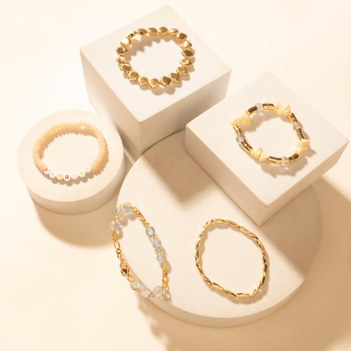 Gulf Shell Stack Bracelet in Dune Gold