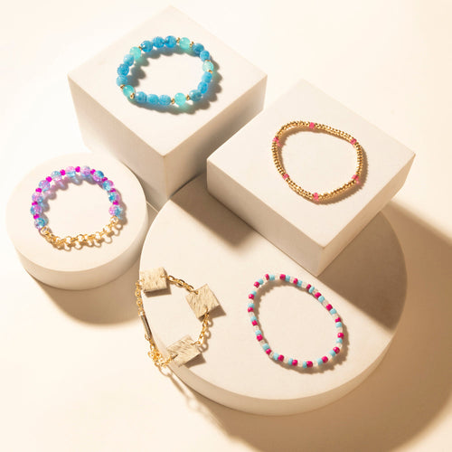 Boho Graffiti Stack Bracelet in Prairie Blue