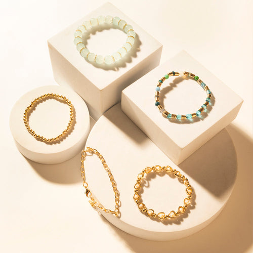 Bayou Heartline Stack Bracelet in Glass Glow
