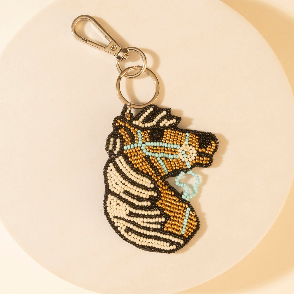 Chief Mustang Keychain in Sable Tan