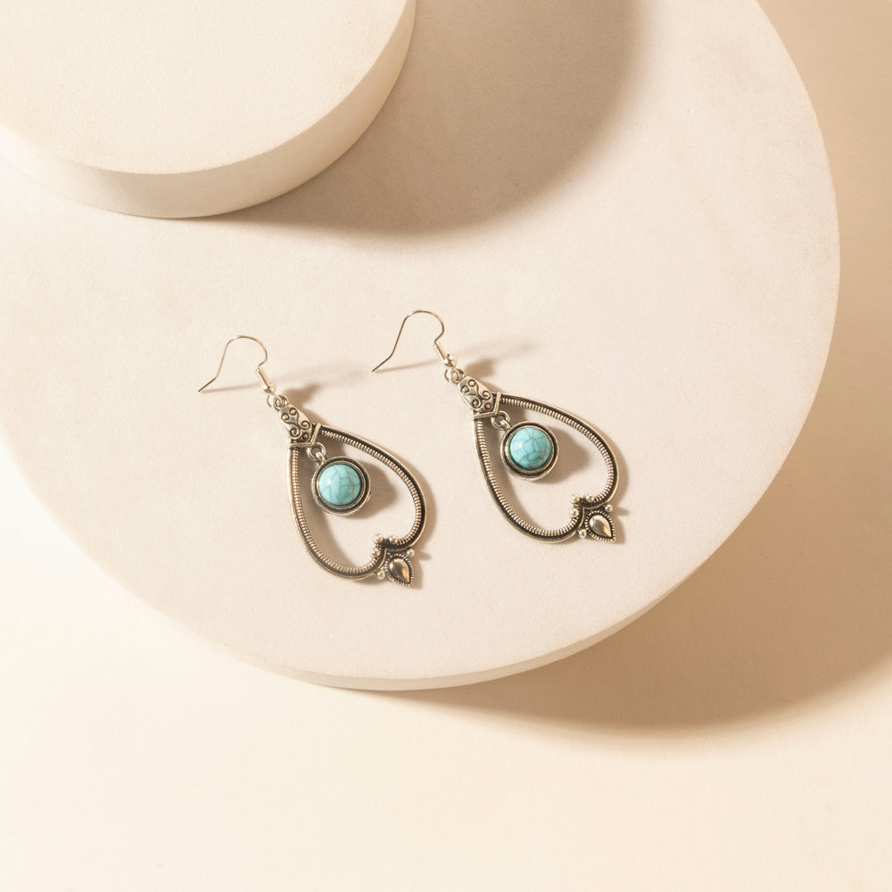Moonwell Charm Drop Earrings in Jewel Blue