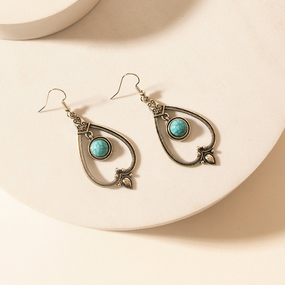 Moonwell Charm Drop Earrings in Jewel Blue