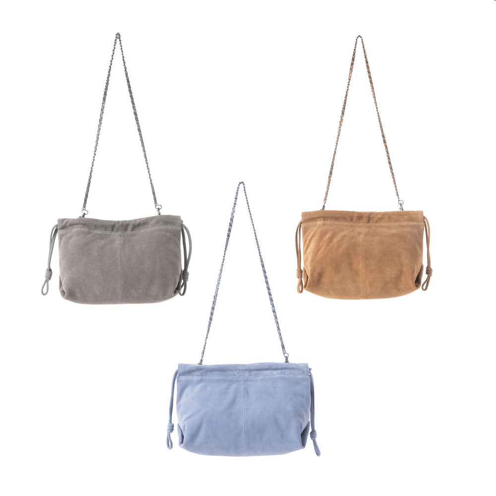 Wanderlust Suede Shoulder Bag in Blue