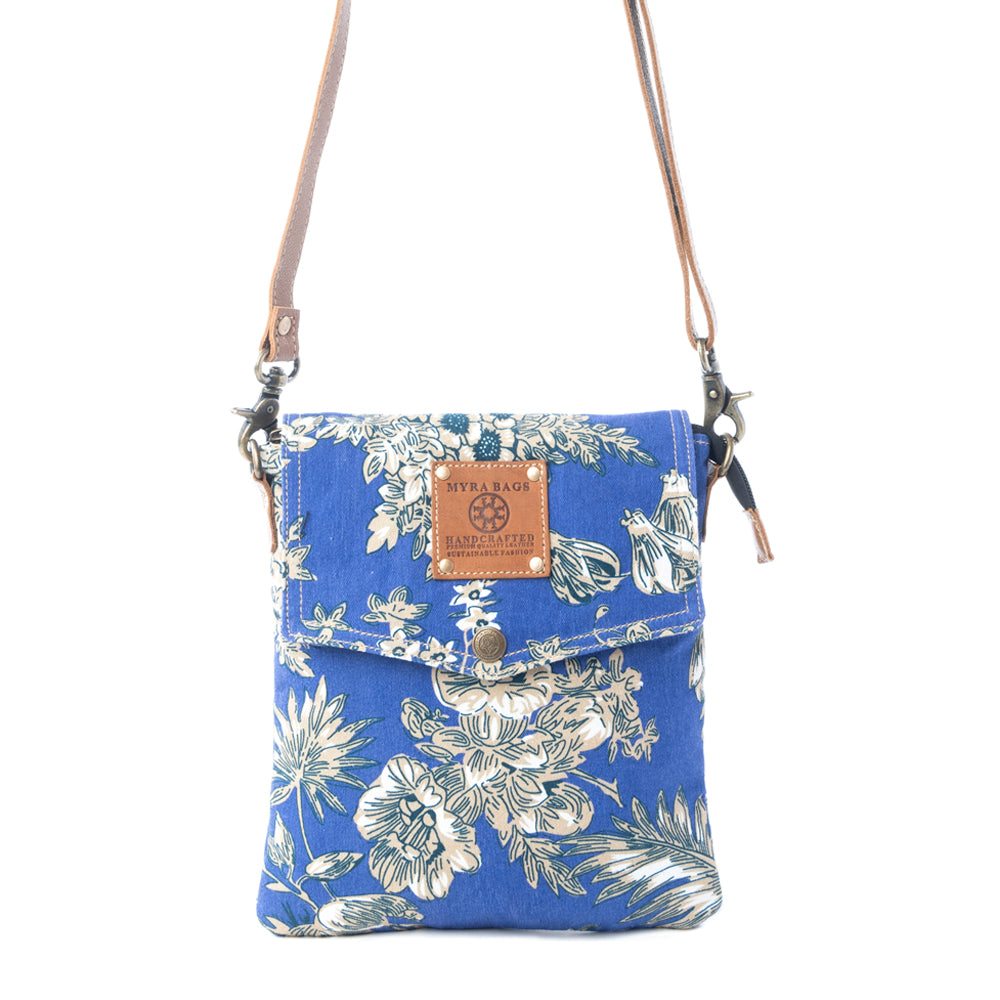 Azure Bloom Crossbody Bag in Willow Blue