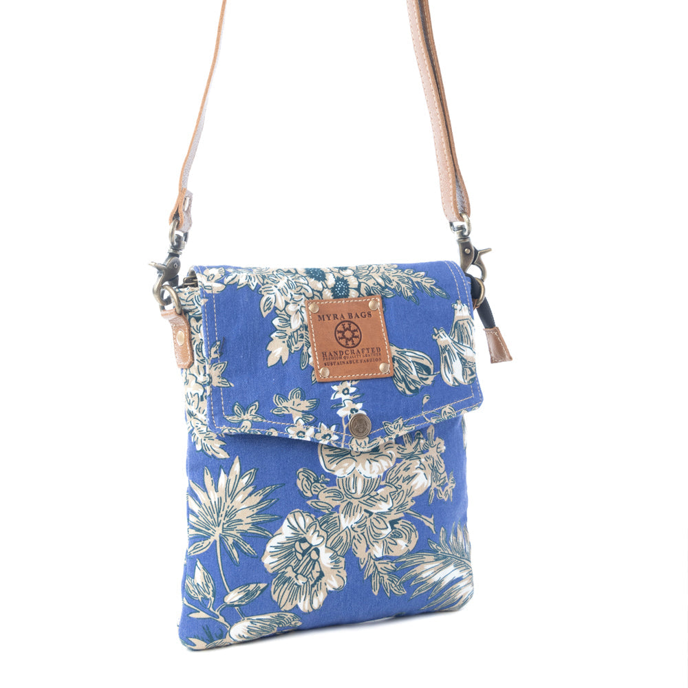 Azure Bloom Crossbody Bag in Willow Blue