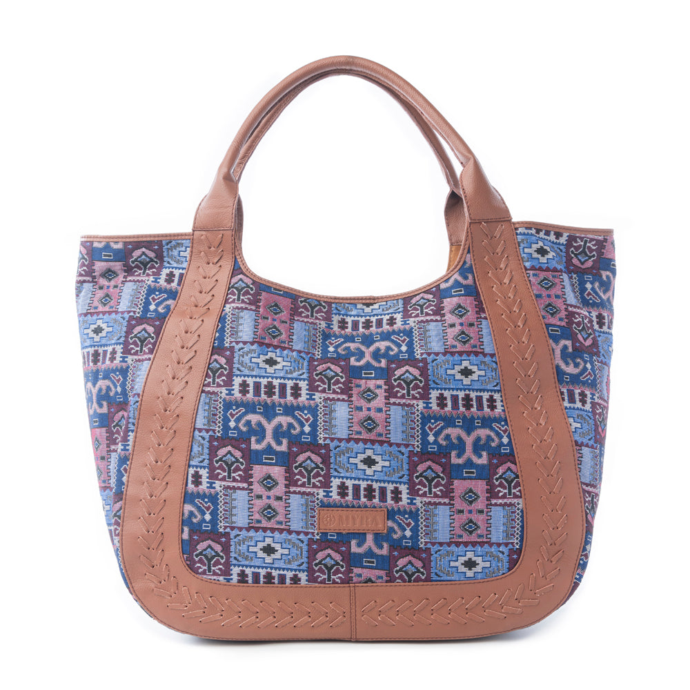 Wagon Trail Jacquard Tote Bag in Dusty Lilac