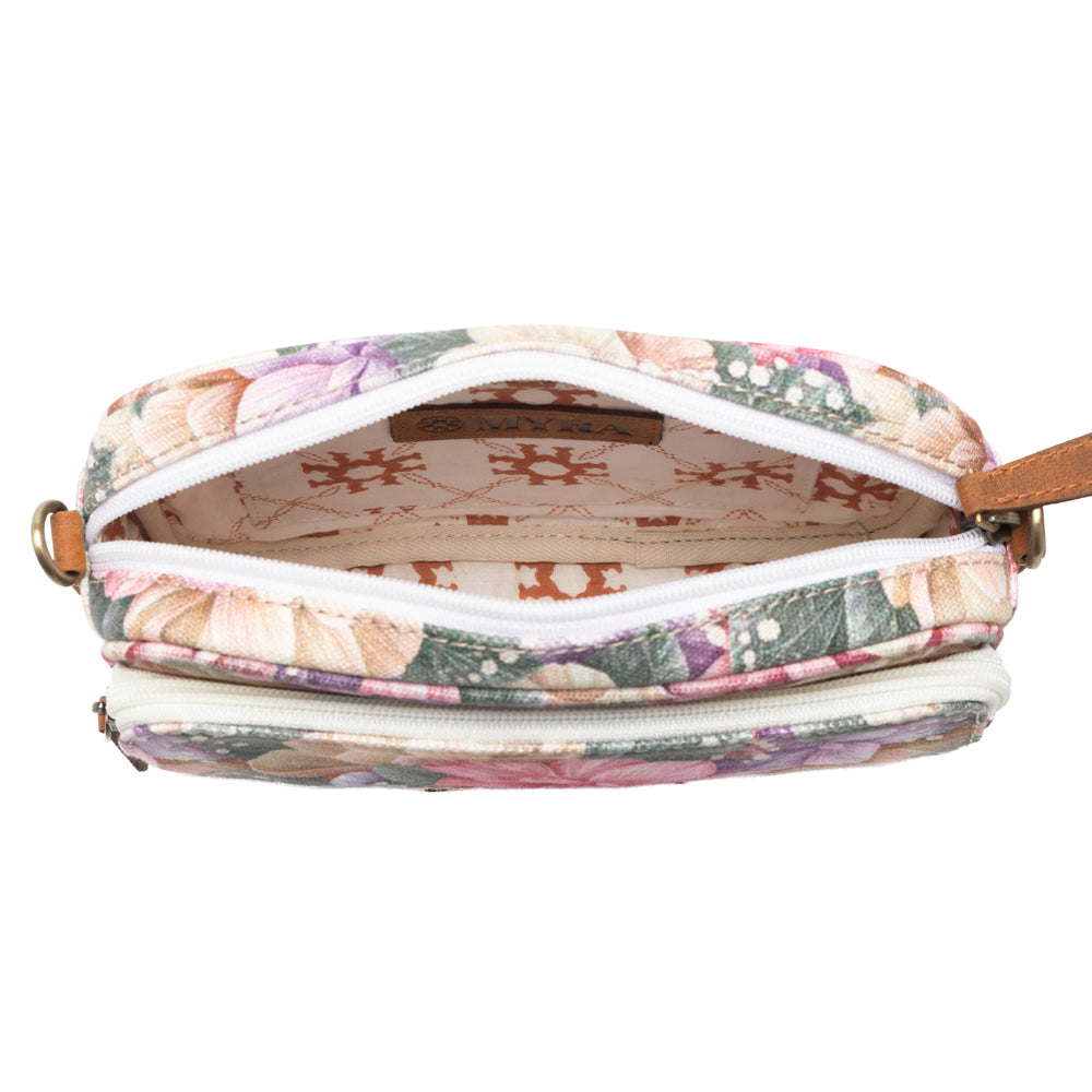 Meadow Song Cotton & Leather Crossbody Bag in Meadow Blush