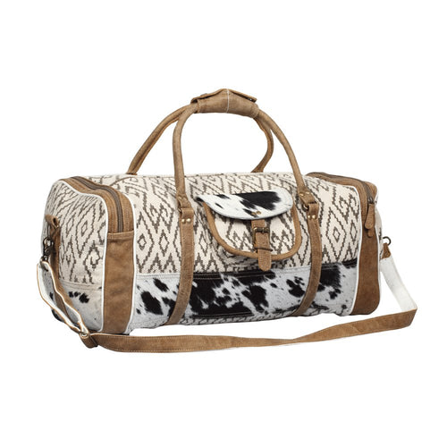Cross Design Rug & Hairon Pocket Traveller Bag