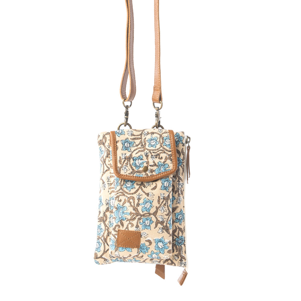 Skyvine Ridge Crossbody Bag with Phone Compartment in Blue Bloom