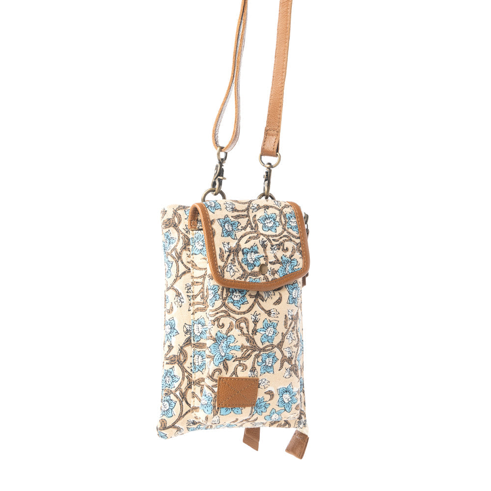 Skyvine Ridge Crossbody Bag with Phone Compartment in Blue Bloom