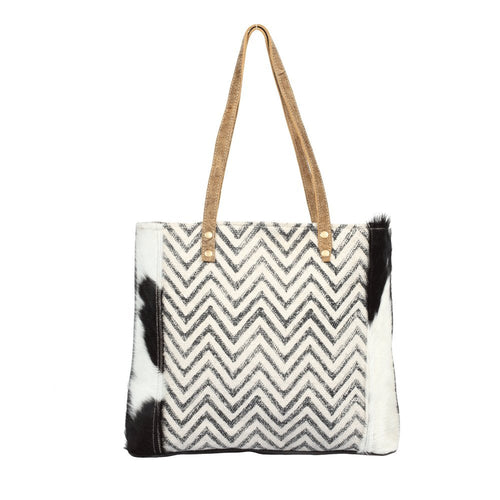 Chevron Cross Design Tote Bag - Myra Bags