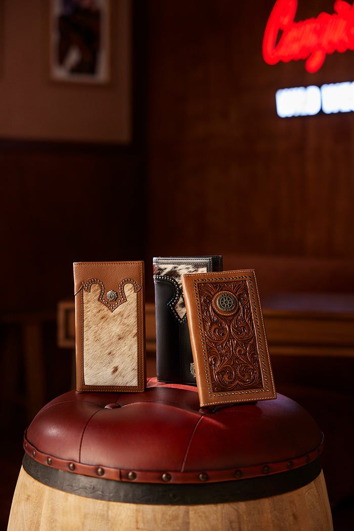 Rustler’s Pride Leather Wallet for Men in Wildhide Oak