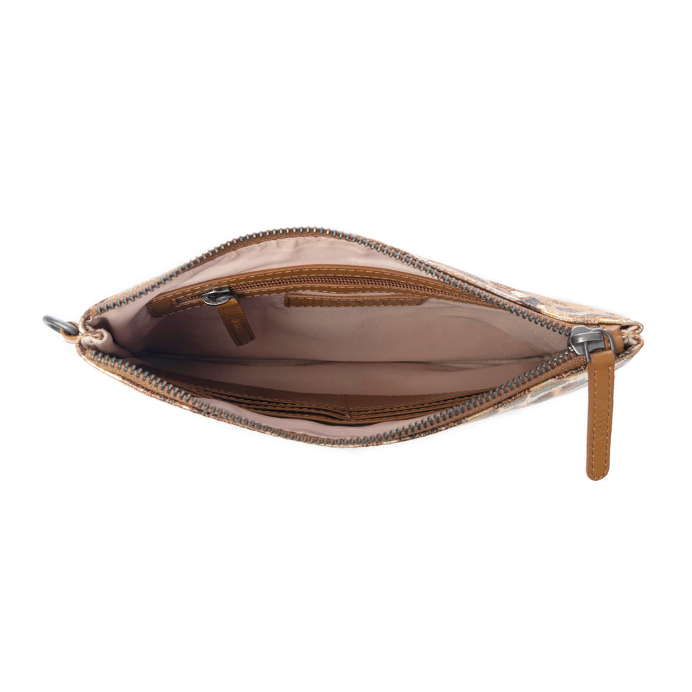 Safari Dawn Leather Bag in Golden Snake Print