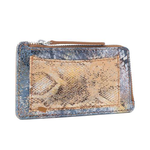 Shadow Celeste Leather Wallet in Frosted Snake Print