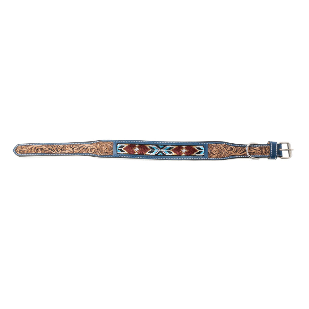 Running Free Beaded Heritage Dog Collar in Brown