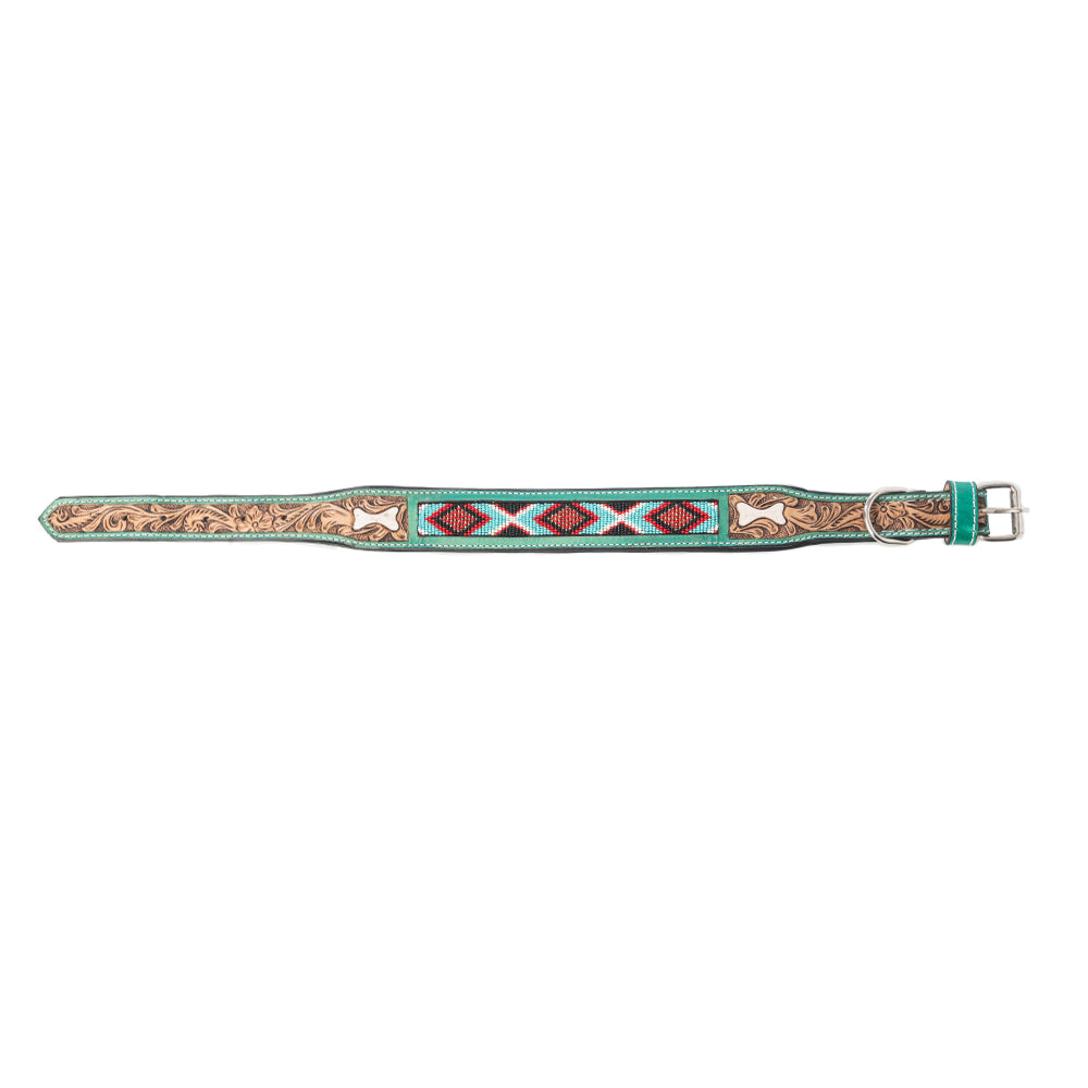 Santa Fe Bone Beaded Collar in Brown