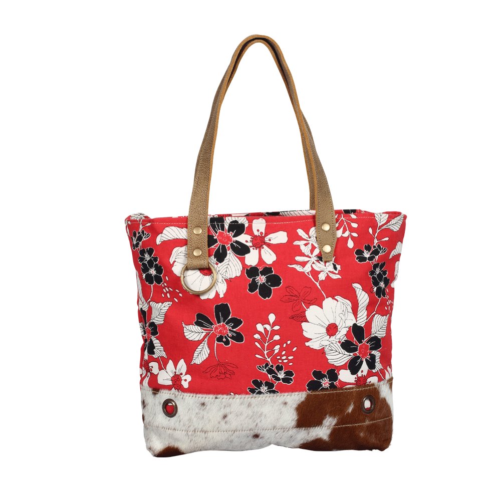 Coral Flower Tote Bag - Myra Bags