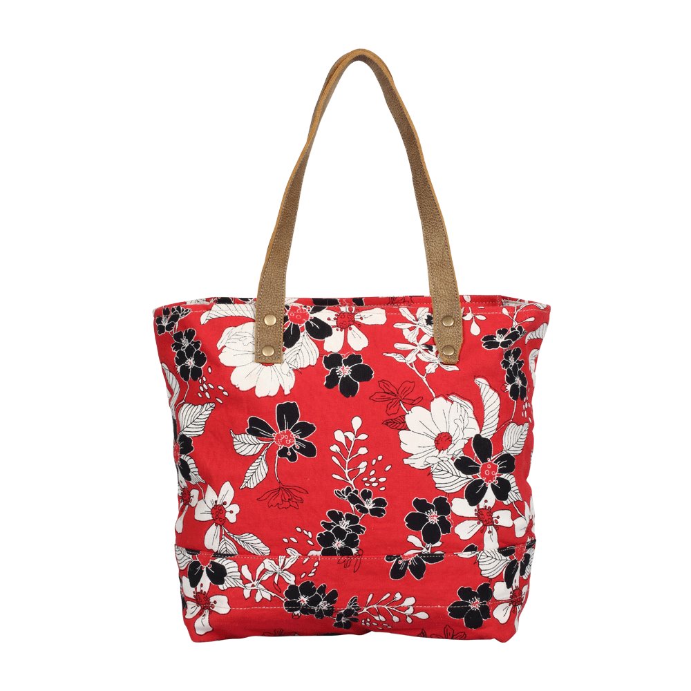 Coral Flower Tote Bag - Myra Bags