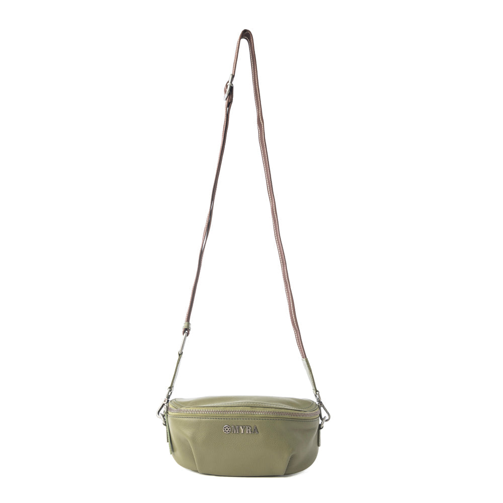 Juniper Sage Leather Fanny Pack in Olive Trail