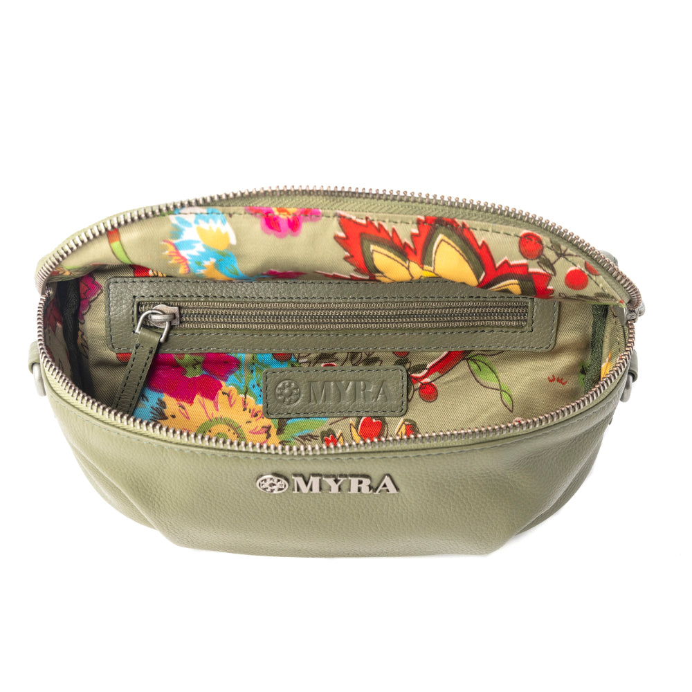 Juniper Sage Leather Fanny Pack in Olive Trail