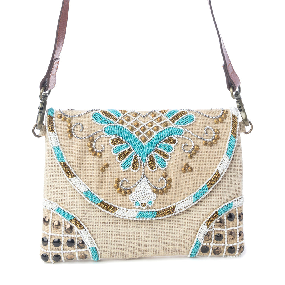Desert Phoenix Crossbody Bag in Aqua Jewel