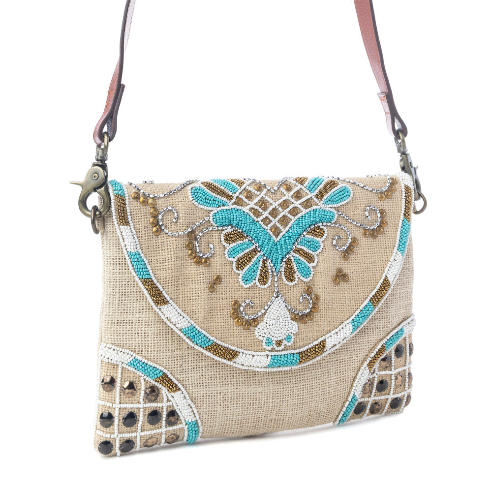 Desert Phoenix Crossbody Bag in Aqua Jewel