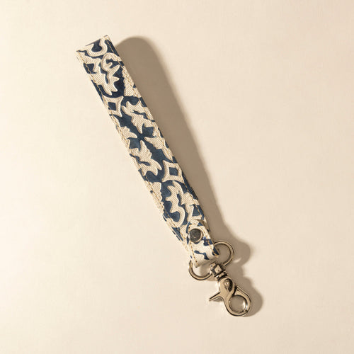 Myra Mojave Day Leather Keyfob in Dark Ivory