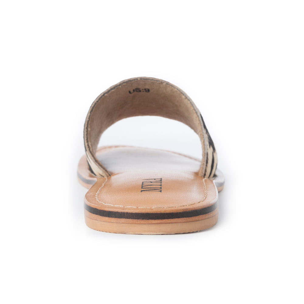 Mojave Herd Hairon Leather Sandals in Creamhide White