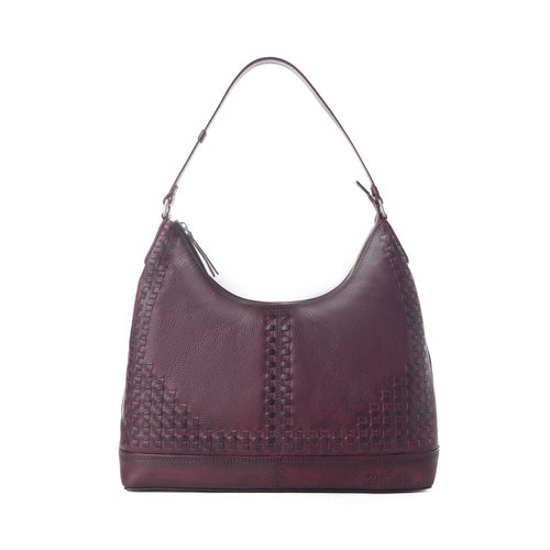 Myra Zidana Marlowe Dusk Veg Tanned Leather Bag in Deep Plum