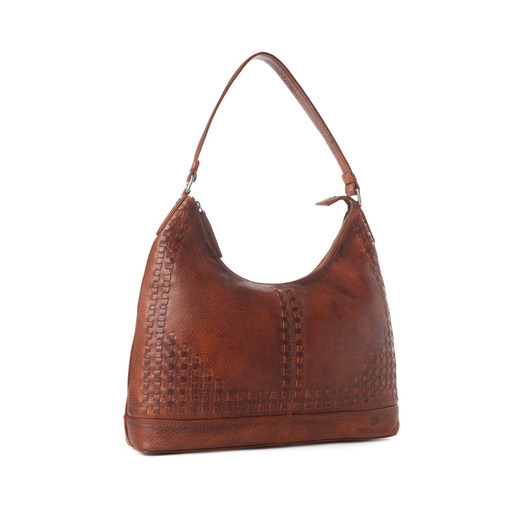 Myra Zidana Marlowe Dusk Veg Tanned Leather Bag in Western Wine