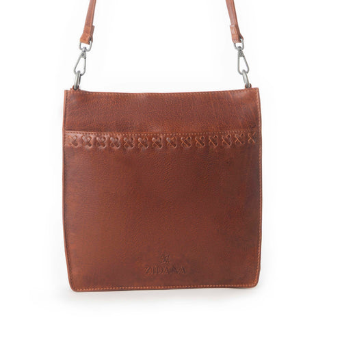 Myra Zidana Mirelle Woven Veg Tanned Leather Sling Bag in Aged Copper