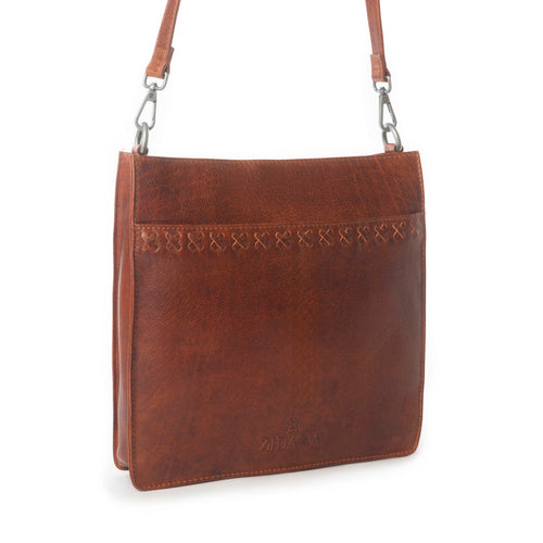 Myra Zidana Mirelle Woven Veg Tanned Leather Sling Bag in Aged Copper
