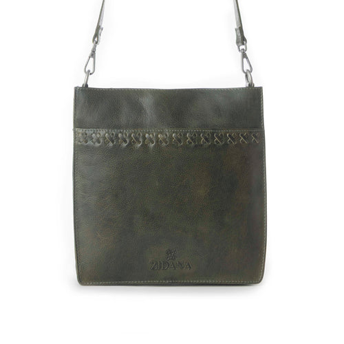Myra Zidana Mirelle Woven Veg Tanned Leather Sling Bag in Oliva Nero